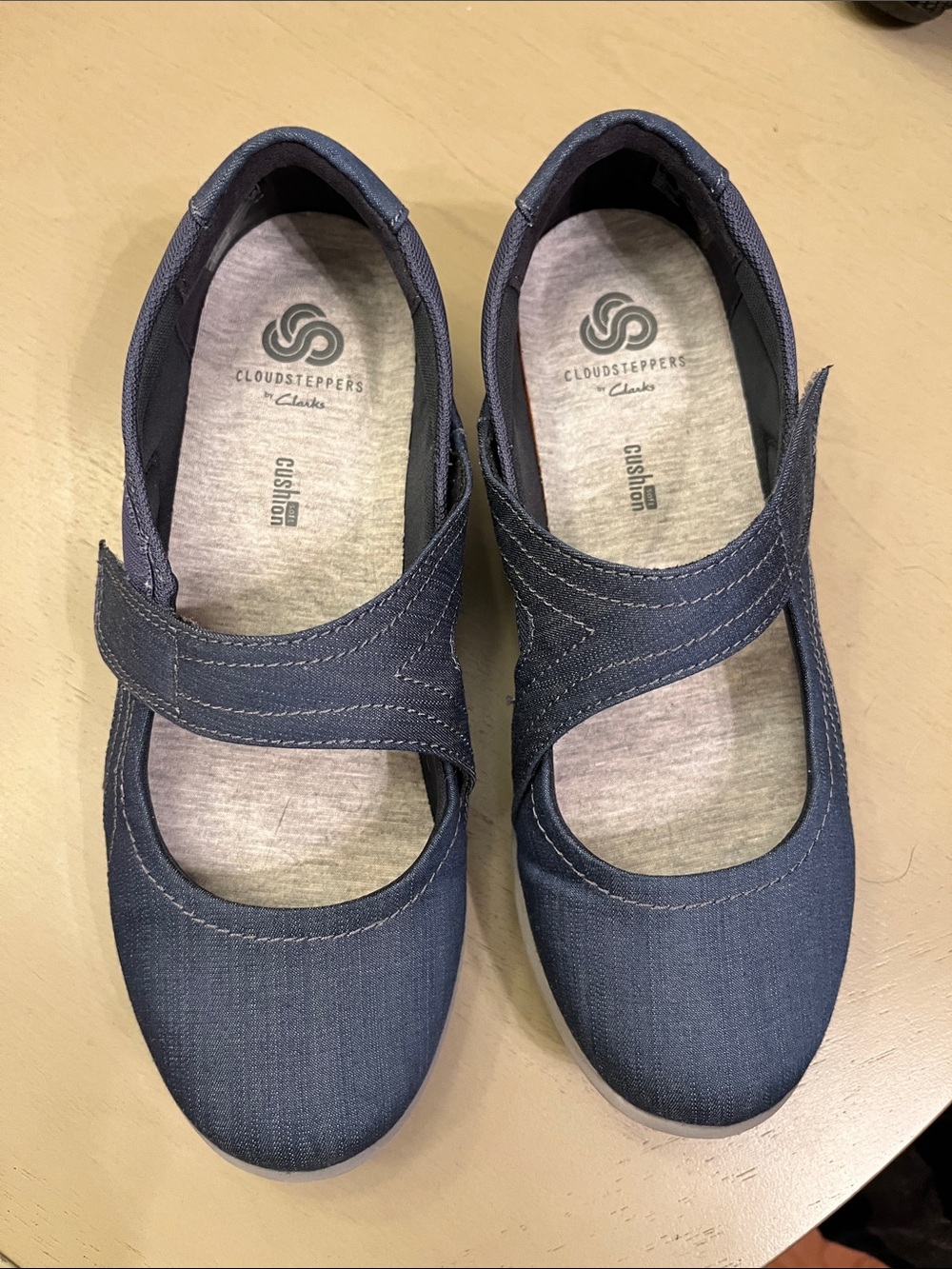 Cloudsteppers by Clarks Navy Blue Mary Jane Flats